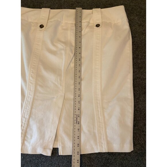 Talbots Skirt Womens 18 White Cotton Midi Pencil Stretch Career Office Workwear‎ - Picture 10 of 10